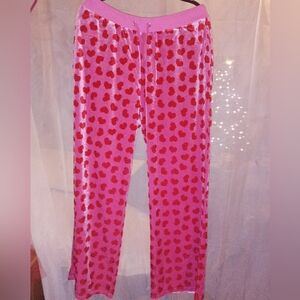 Sugar Thrillz Pink Heart Velvet Pant